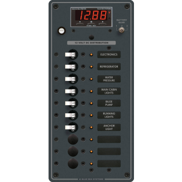 DC Distribution Panel 12V DC 10 Position with Digital Multimeter