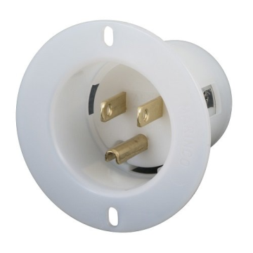 Inlet Flanged Straight-Blade 15A 125V 2-Pole 3-Wire