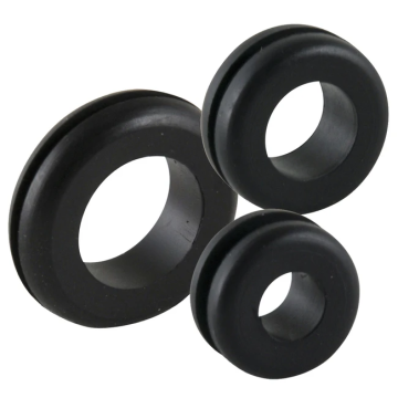 Wire Grommet Kit 1/4"–3/4" Black Vinyl 45-Piece