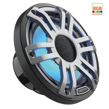 HMX 6.5" Sports RGB Marine Coaxial Speakers – Gray – 75W RMS – 4Ω (Pair)