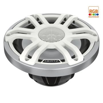 HMX 8" Sports RGB Marine Coaxial Speakers – Silver White – 100W RMS – 4Ω (Pair)
