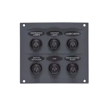 Panel waterproof Black 6 switch