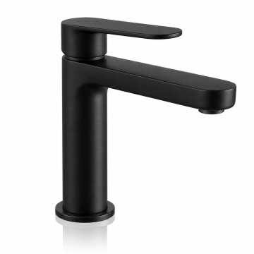 Basin Mixer Tap Single-Handle Fixed Spout Black Matt 1/2" F