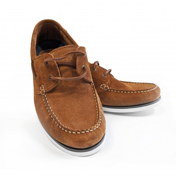 Deck Shoes Crew II Camel Leather and Nubuck Size 38