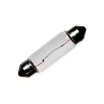 Bulb Incandescent Red Festoon 12V 10W 8CP 0.43" × 1.22"