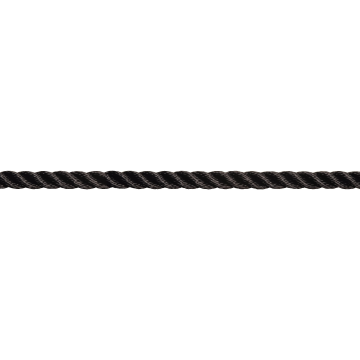Mooring Rope Blackgear 3-Strand Polyester Black 12mm × 100m 2550kg Breaking Load