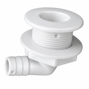 Hatch Drain Straight Barbed White 3/4"