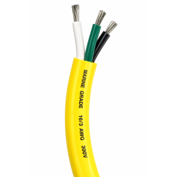 Cable Shore-Power Phone 16/3 AWG 300V Yellow 100ft