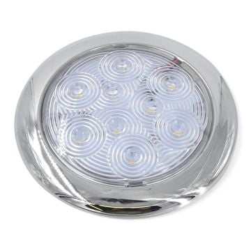 Light Ceiling LED Surface Mount 110mm 12V 3.2W 180lm 25° 2900-3200K Warm White Mirror-Polished Stainless Steel