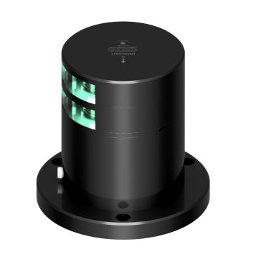 Navigation Light Starboard Green Double 2nm Horizontal Mount Black Anodised Aluminium ATEX and IECEx Zone 1 and 2 IP68 with Side Cable Entry POM Mounting Base and HDPE Baseplate