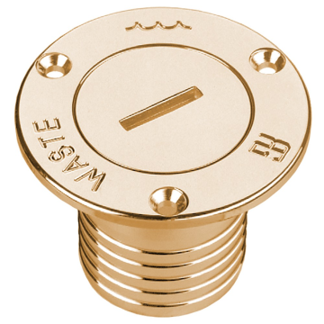 Deck Filler Waste Art. 1174L Polished Brass 1 1/2" x 38mm with Hose Connector