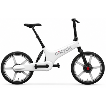 Electric Bicycle Gocycle FBL White with Shocklock and Folding Leg