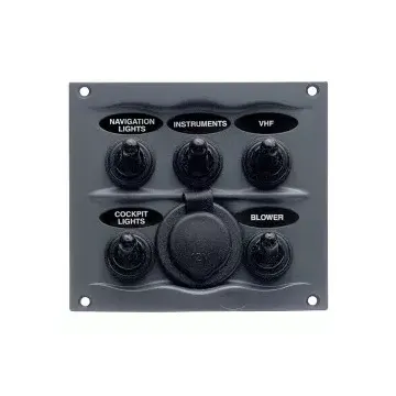 Panel waterproof Black 5 switch