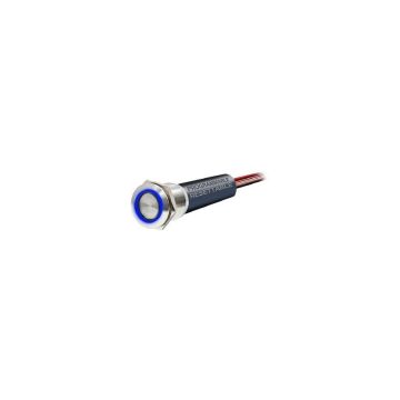 Switch BTSMTSW-24L/B On/Off 24V Blue LED low amp SS316 programmable (at 2.5/5/7.5/10A) resettable push button