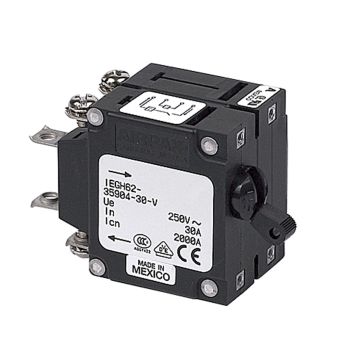 Circuit Breaker, 30A Double Pole, Triple Coil