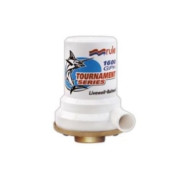 Pump livewell 1600 Gph 12V Bronze base dual port with anti-airlock feature