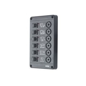 Panel P6CB12 6 way 12V (with 6 x10A breakers and backlit LED)