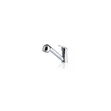 Mixer compact with pull-out shower