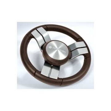 Steering Wheel 703 Dia. 350 mm brushed spokes & black rim including keyed hub