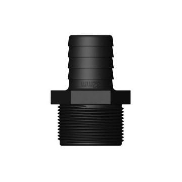 Hose connector Black 1-1/2" x 32 mm Male BSP GRP