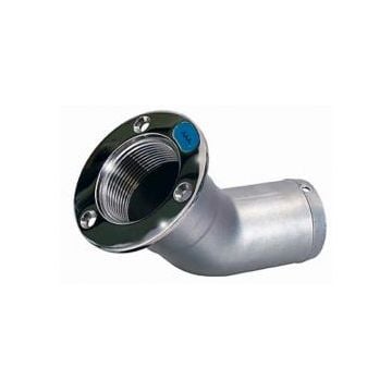 Deck filler body 45 deg. bend Dia. 50 mm hose SS316L polished