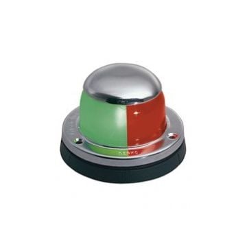 Navigation bicolour 12V chromed Brass with black polymer base horizontal mount light