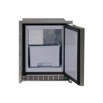 Icemaker 8 kg/day White ice low profile inox 230V 50Hz with 3 side flush mounting frame with freezer compartment