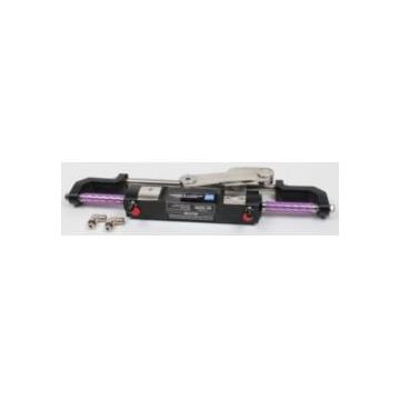 Steering cylinder MC300HD2 for kit GF300HD2, 140cc 198mm stroke 22mm shaft dia. left frontal mounting / balanced bull horn type