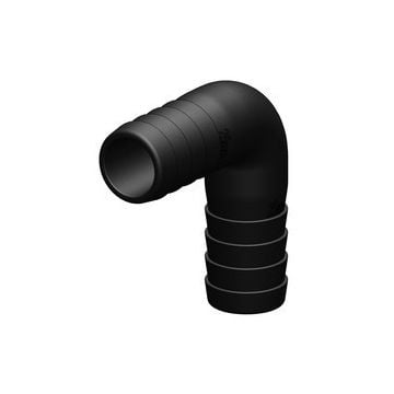 Hose connector 90 deg. Black 19 mm GRP