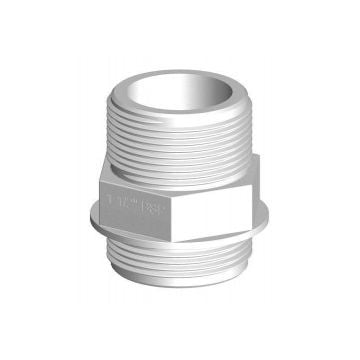 Nipple with Male head White 1-1/2" BSP GRP