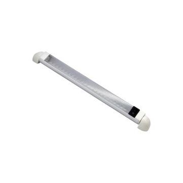 LED Rail Light with White Housing and Switch - 12" - 24 Cool White LEDs