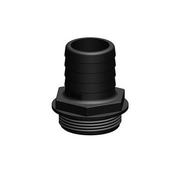 Hose connector Black 1-1/2" x 38 mm BSP GRP