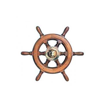 Steering Wheel type 04 Dia. 350 mm Brass fitting 6 Spoke teak wheel & rim