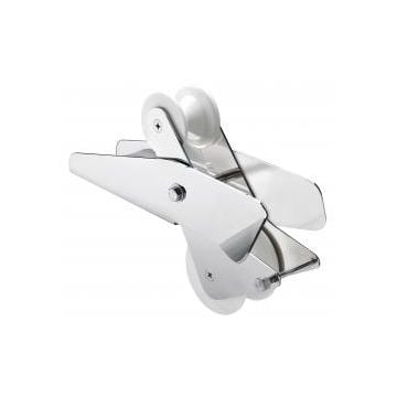 Bow Roller hinged for 8mm chain max (320x92x18.5mm) SS316 body & nylon roller