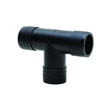 Tee equal 1-1/8" barb Black HDPE