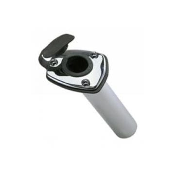 Rod holder 65 deg. with drain & 1-5/8" anodized Aluminium tube flush mount