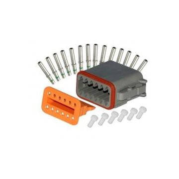 Repair pack DT 12 cavity plug includes 1 x 12 way plug, 1 x 12way wedge lock, 14x socket & 6 x cavity plug