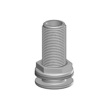Thru-hull fitting Long White 1-1/4" BSP GRP