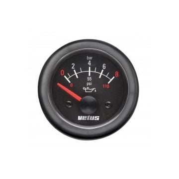 Gauge oil pressure OIL24B black 24V (0-8kg/cm2) cut-out Dia. 52 mm excluding sensor