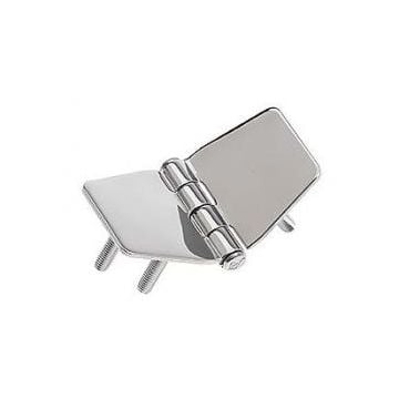 Hinge 40 x 76 mm centred 20 mm stud SS316 electro polished