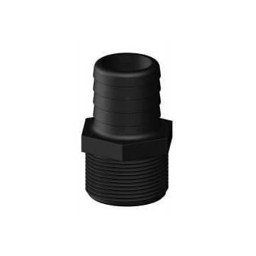 Hose connector Black 1 1/4" x 38 mm Male BSP GRP