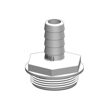 Hose connector White 1-1/2 "x19 mm BSP GRP