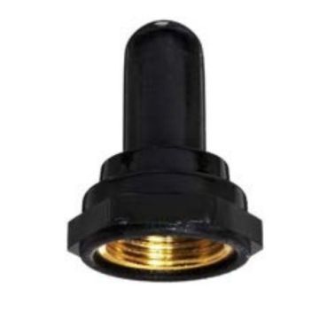 Toggle switch boot full hex black