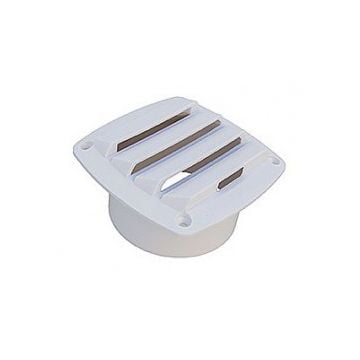Vent louvred 125 x 125 mm tubed White plastic
