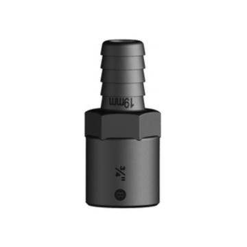 Hose connector black F 3/4"x19mm BSP GRP female
