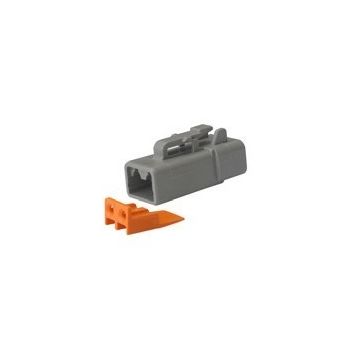 Kit receptacle DTP 4 cavity Deutch connector for 10-14 AWG wire includes housing & wedgelock only (pack of 5pc)