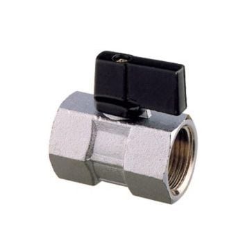 Valve ball 1/4" F-F Art1595 Brass (Nickel plated) PN10 "Mini" series