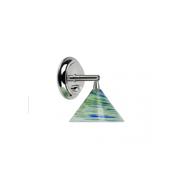 Reading Light St. Maarten Blue-Green Swirl 12/24V Polished Stainless Steel G4 Socket On/Off Switch Bulb Not Included