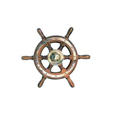 Steering Wheel type 01 Dia. 550 mm Chrome fitting 6 Spoke teak wheel & rim