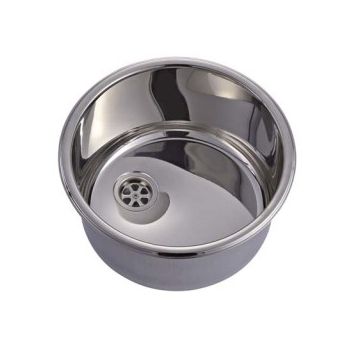 Sink cylindrical 290x180mm mirror polished with drain cover without waste kit